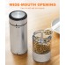 OUWMAN Electric Salt and Pepper Grinder Set, [2 Pack] Automatic Salt and Pepper Grinder Set Battery Powered with LED Light, Adjustable Coarseness Pepper Mill, One Hand Operation, Stainless Steel